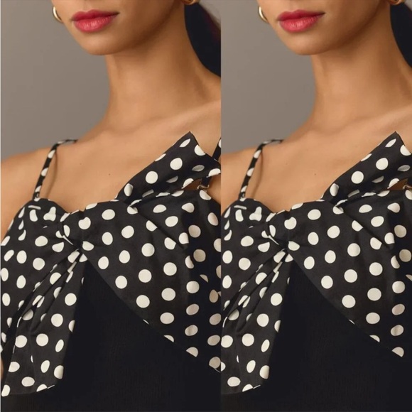 Anthropologie Dolan bow polka dot tank top - Picture 5 of 9
